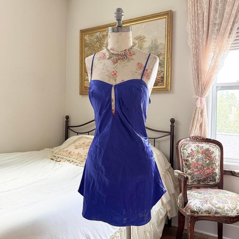 Y2K Jennifer Moore purple satin mini dress size medium